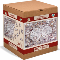WOODEN CITY Dřevěné puzzle Mapa doby objevů 2v1, 505 dílků EKO