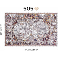 WOODEN CITY Dřevěné puzzle Mapa doby objevů 2v1, 505 dílků EKO