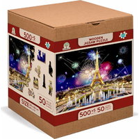 WOODEN CITY Dřevěné puzzle Noční Paříž 2v1, 505 dílků EKO