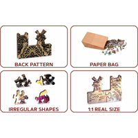 WOODEN CITY Dřevěné puzzle Noční Paříž 2v1, 505 dílků EKO