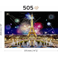 WOODEN CITY Dřevěné puzzle Noční Paříž 2v1, 505 dílků EKO