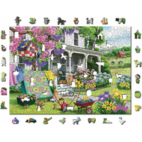 WOODEN CITY Dřevěné puzzle Venkovská zahrada 2v1, 1010 dílků EKO