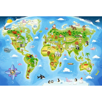 CASTORLAND Puzzle Obrázková mapa světa MAXI 40 dílků
