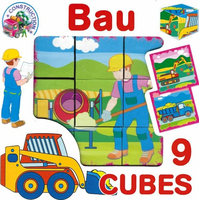 DOHÁNY Obrázkové kostky Stavba, 9 kostek
