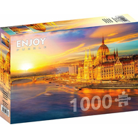 ENJOY Puzzle Maďarský parlament při západu slunce, Budapešť 1000 dílků