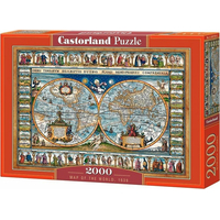 CASTORLAND Puzzle Mapa světa r.1639, 2000 dílků