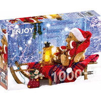 ENJOY Puzzle Medvídci v santových čepicích 1000 dílků