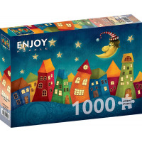 ENJOY Puzzle Vybarevné domečky 1000 dílků