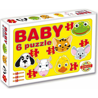 DOHÁNY Baby puzzle Zvířecí hlavičky 6v1 (2-4 dílky)