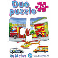 DOHÁNY Duo puzzle Dopravní prostředky 8x2 dílky