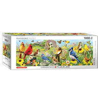 EUROGRAPHICS Panoramatické puzzle Zahradní ptáci 1000 dílků