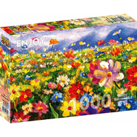 ENJOY Puzzle Barevná květinová louka 1000 dílků