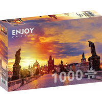 ENJOY Puzzle Karlův most při západu slunce, Praha 1000 dílků