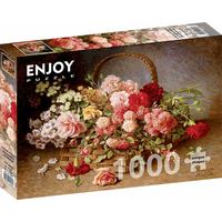 ENJOY Puzzle Košík růží a karafiátů 1000 dílků