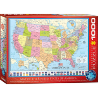 EUROGRAPHICS Puzzle Politická mapa USA 1000 dílků