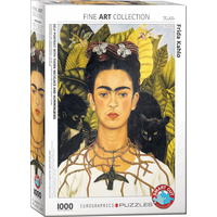 EUROGRAPHICS Puzzle Portrét Frídy Kahlo s trnovým náhrdelníkem 1000 dílků
