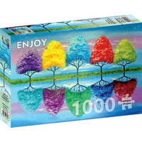 ENJOY Puzzle Stromy s barevnou historií 1000 dílků