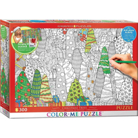 EUROGRAPHICS Color me puzzle Vánoční stromky 300 dílků + sada na zavěšení