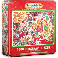EUROGRAPHICS Puzzle v plechové krabičce Vánoční stůl 1000 dílků