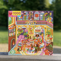 EEBOO Čtvercové puzzle Rodinná večeře 1000 dílků