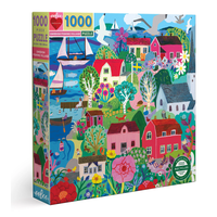 EEBOO Čtvercové puzzle Švédská rybářská vesnička 1000 dílků