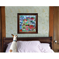 EEBOO Čtvercové puzzle Švédská rybářská vesnička 1000 dílků