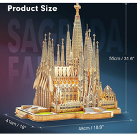 CUBICFUN Svítící 3D puzzle Sagrada Família 696 dílků