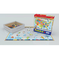 EUROGRAPHICS Puzzle Mapa Spojených států Amerických 200 dílků