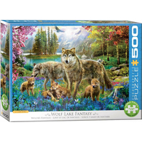 EUROGRAPHICS Puzzle Vlčí rodina u jezera XL 500 dílků