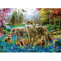 EUROGRAPHICS Puzzle Vlčí rodina u jezera XL 500 dílků