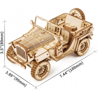 ROBOTIME Rokr 3D dřevěné puzzle Vojenský džíp 369 dílků