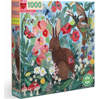 EEBOO Čtvercové puzzle Zajíc a vlčí máky 1000 dílků