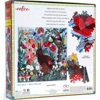 EEBOO Čtvercové puzzle Zajíc a vlčí máky 1000 dílků