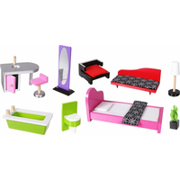 ECOTOYS Domeček pro panenky Malibu s vybavením