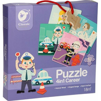 CLASSIC WORLD Dřevěné puzzle Povolání 4v1 (6,9,12 a 16 dílků)