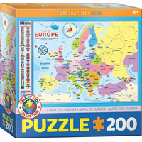 EUROGRAPHICS Puzzle Mapa Evropy 200 dílků