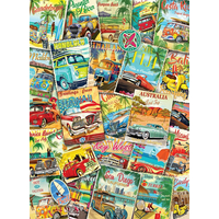 EUROGRAPHICS Puzzle Retro cestovatelská koláž 1000 dílků