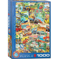 EUROGRAPHICS Puzzle Retro cestovatelská koláž 1000 dílků