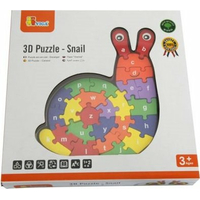 VIGA Dřevěné puzzle Šnek s abecedou