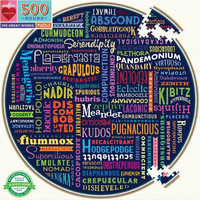 EEBOO Kulaté puzzle 100 skvělých slov 500 dílků