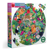EEBOO Kulaté puzzle Deštný prales 100 dílků