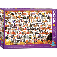 EUROGRAPHICS Puzzle Halloweenská zvířátka 1000 dílků