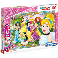 CLEMENTONI Puzzle s drahokamy Zábava s Disney princeznami 104 dílků