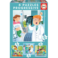 EDUCA Puzzle Budoucí povolání 4v1 (12,16,20,25 dílků)