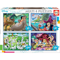 EDUCA Puzzle Disney pohádky 4v1 (50,80,100,150 dílků)