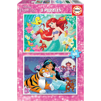 EDUCA Puzzle Disney princezny: Ariel a Jasmína 2x48 dílků