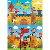 EDUCA Puzzle Draci a rytíři 2x48 dílků