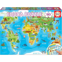 EDUCA Puzzle Mapa se světovými památkami 150 dílků