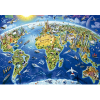 EDUCA Puzzle Mapa se světovými památkami 2000 dílků