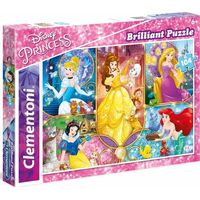CLEMENTONI Brilliant puzzle Disney princezny: Pohádkové světy 104 dílků